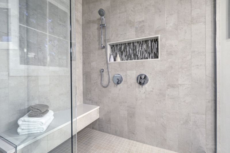 Contemporary Shower with Built-in Seating